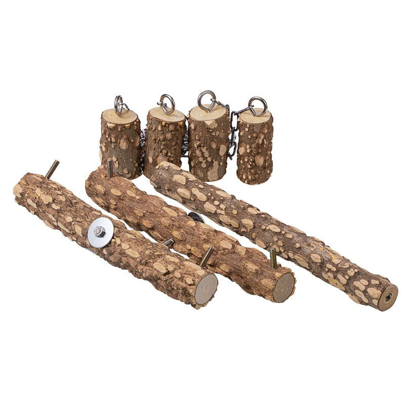 Wooden Parrot Swing Chain Hanging Cage Toy 40x25x60cm 3