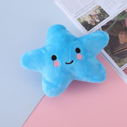 Five-Pointed Star Plush Dog Chew Toy with Squeaker 13x10cm 9