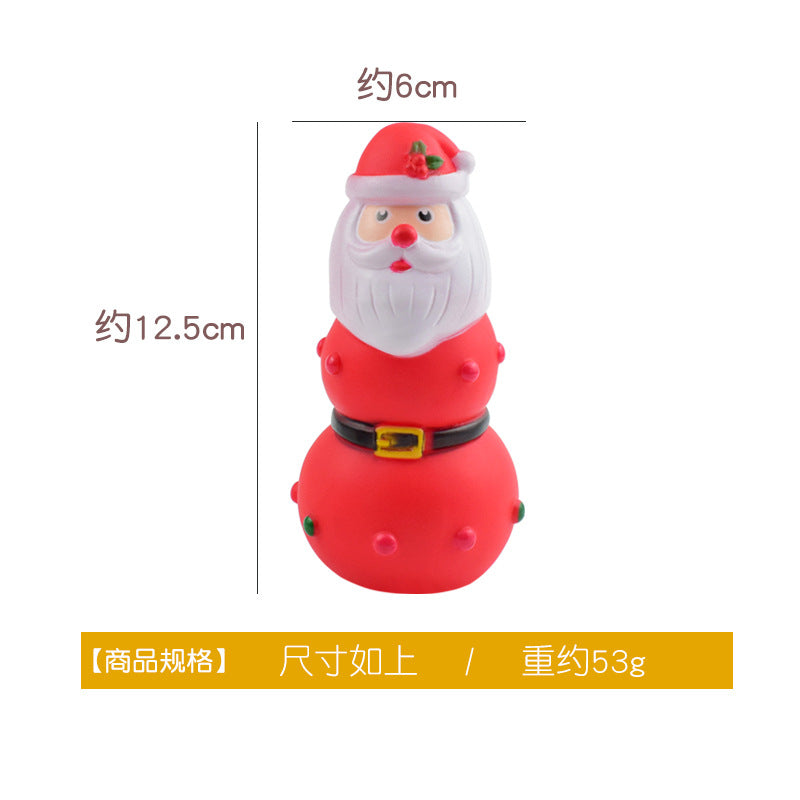 Christmas Vinyl Dog Chew Toy Squeaky Santa Elk Tree