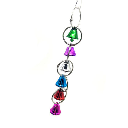 Iron Parrot Chain Bell Toy with Colorful Hanging Rings 3