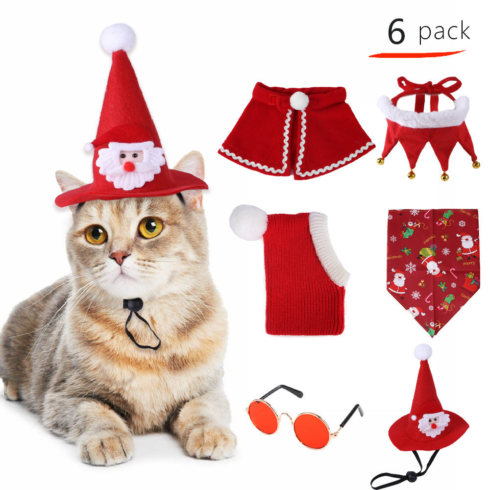 Polyester Dog Holiday Costume Set 6 Pack Christmas Accessories