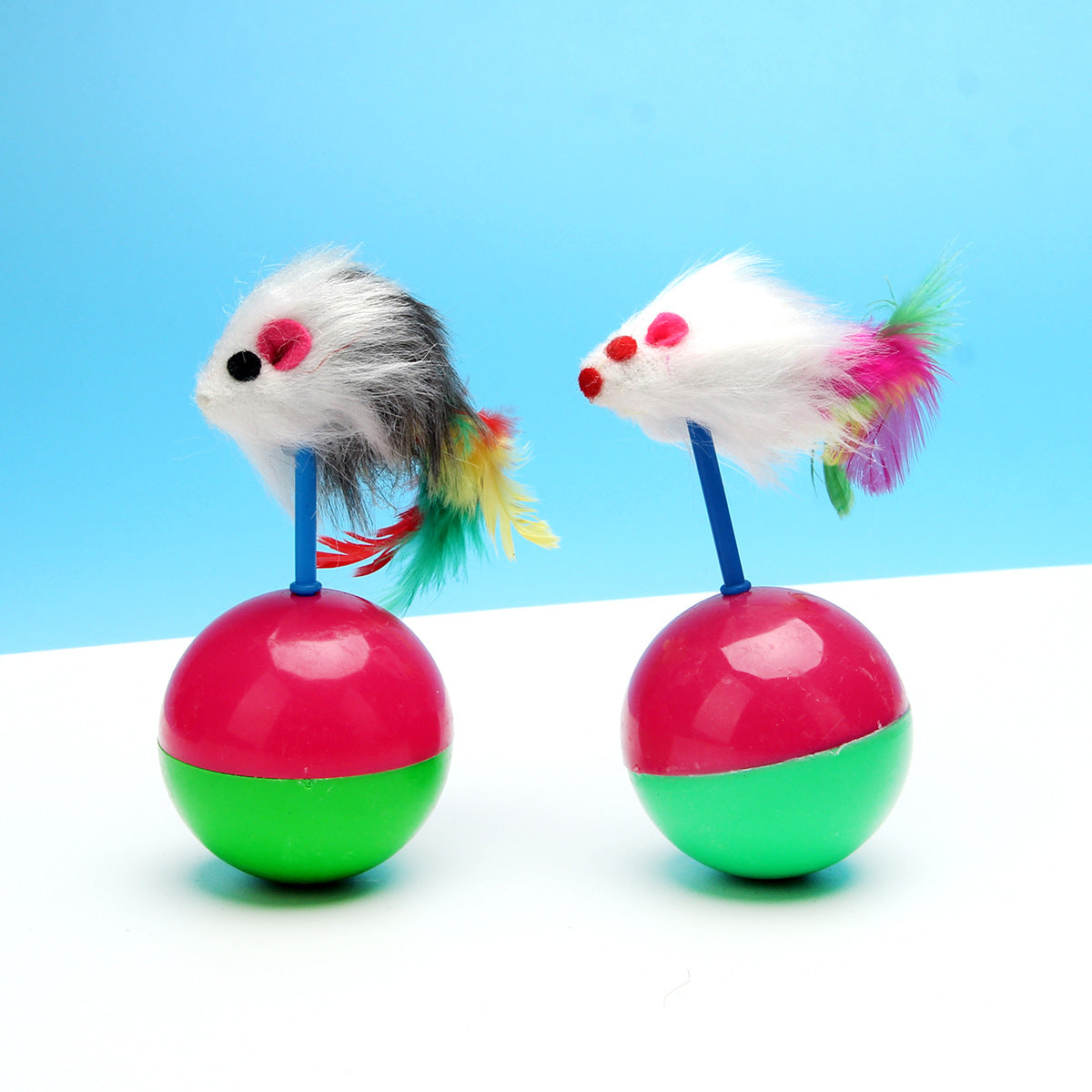Plush Cat Toy Tumbler Mouse Teasing Ball 12x5cm 3