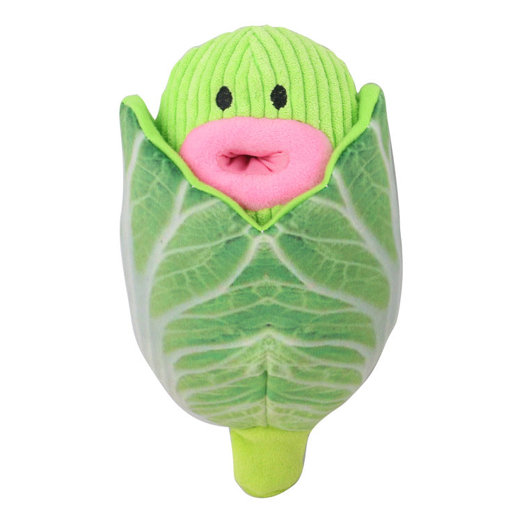 Squeaky Plush Dog Toy Vegetable Shape Food Leakage Interactive 4