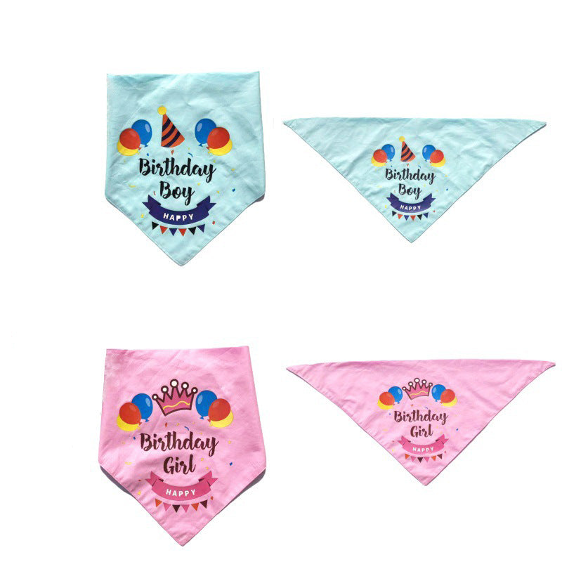 Cotton Dog Bandana Birthday Triangle Scarf 66x46cm 2