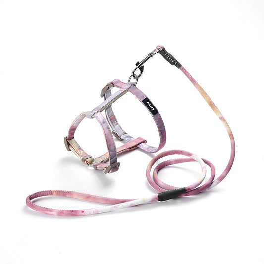 Polyester Dog Harness and Leash Set Gradient Adjustable