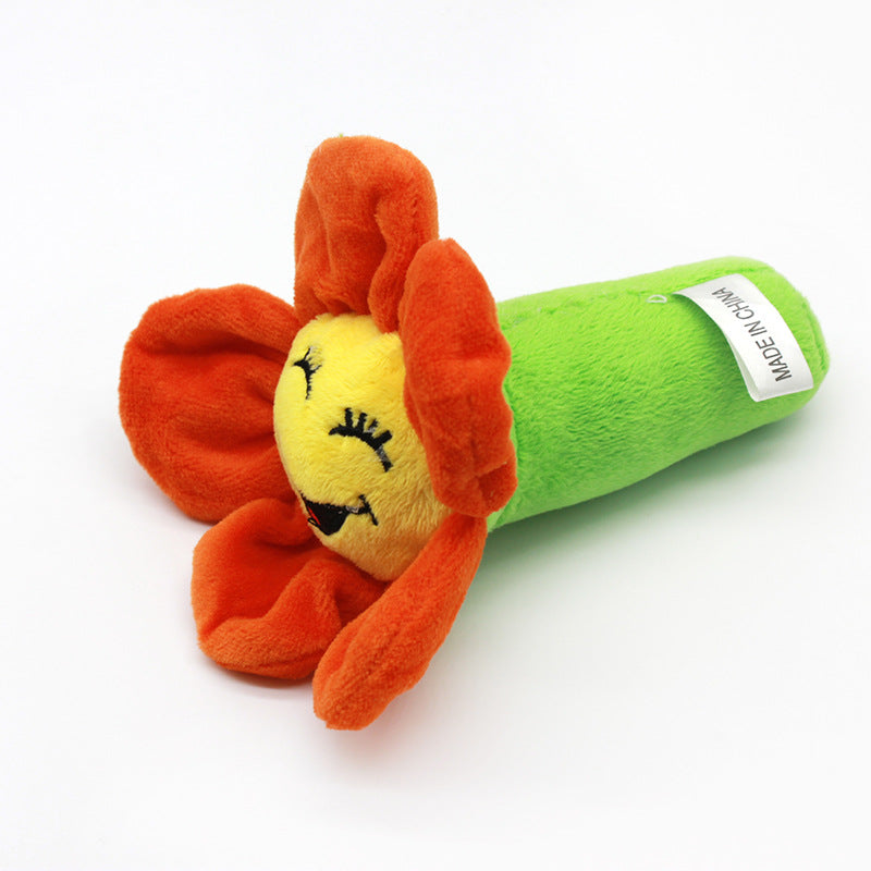 Sunflower Plush Dog Toy Soft Durable Squeaky 11x11cm 6