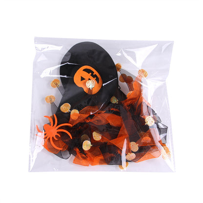 Cloth Cat Collar Halloween Pumpkin Hat and Scarf Set 3