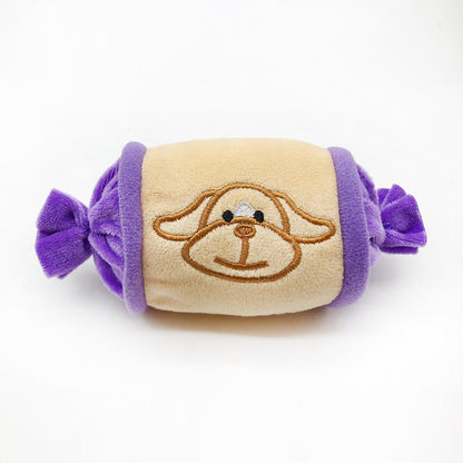 Plush Dog Chew Toy Candy Shape Soft Squeaky 17x7cm 6