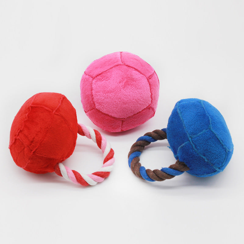 Imitation Diamond Plush Dog Toy with Cotton Rope 12x8cm