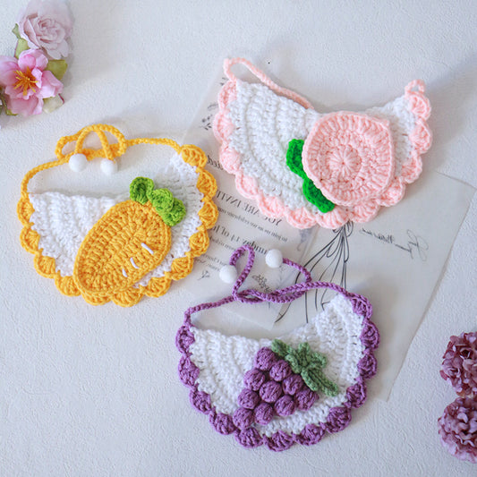 Hand-Woven Acrylic Cat Collar Bib for Cats