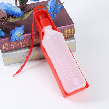 Portable Plastic Dog Water Bottle Travel Feeder 250ml 2