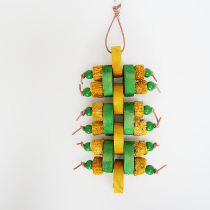 Wooden Corncob Parrot Chew Toy Building Blocks 13x30cm 3