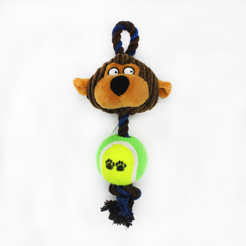 Plush Dog Toy Swing Ball with Cotton Rope 28 x 10 CM 4