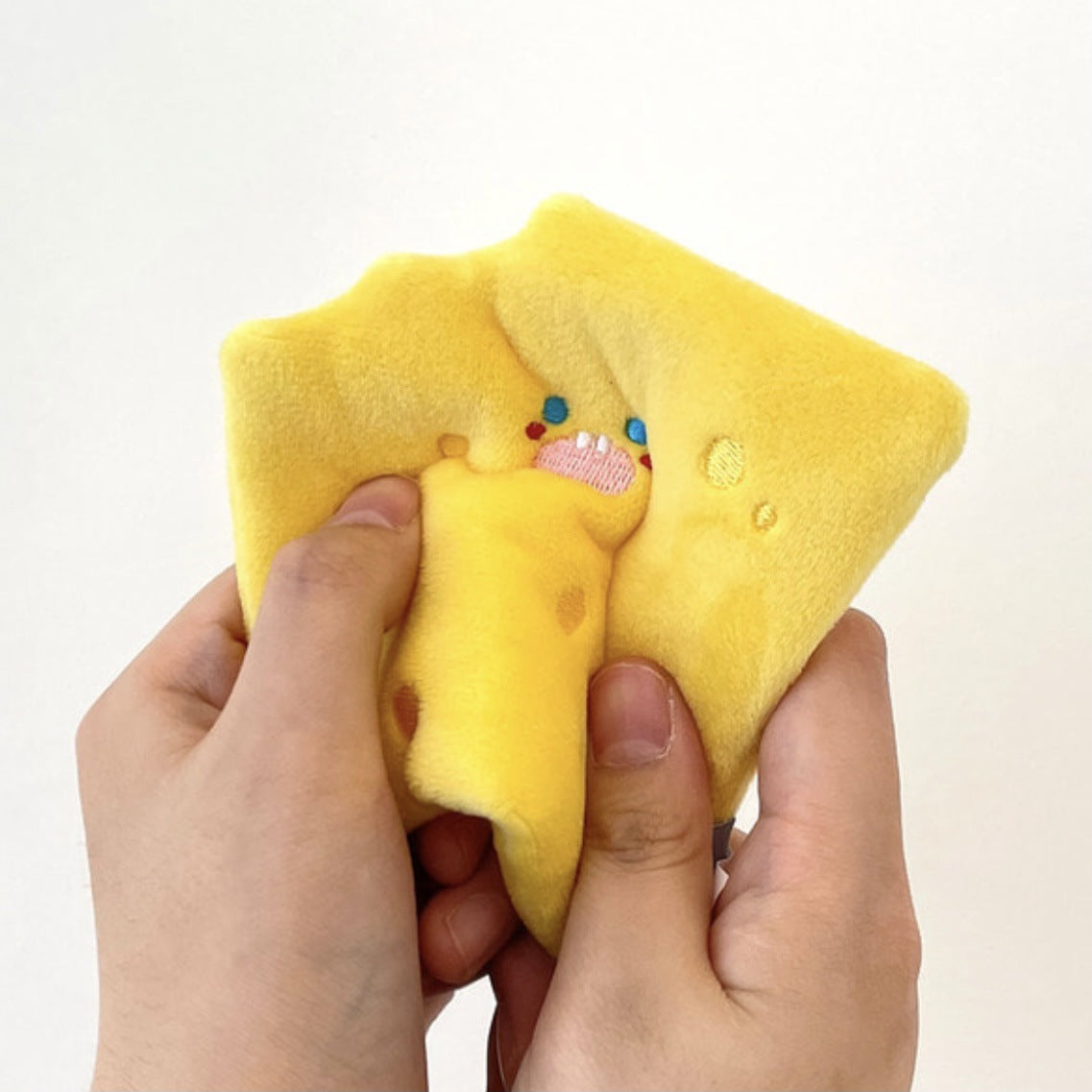 Cheese Shaped Plush Dog Toy Soft Lightweight 12x11cm 3