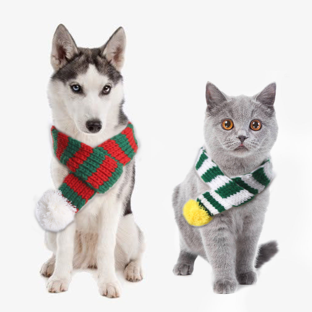 Knitted Dog Scarf Christmas Style for Pets Small Medium Large