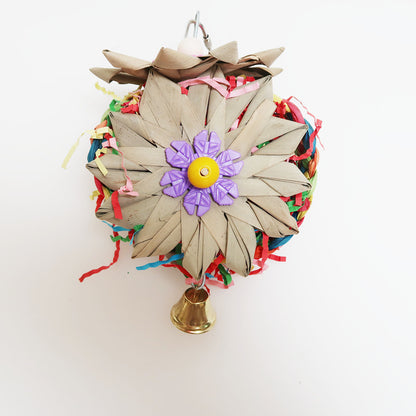 Hand-Knitted Palm Leaf Parrot Chew Toy Natural Materials 3