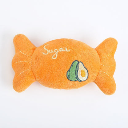 Cartoon Candy Shaped Plush Dog Toy Soft Interactive 5
