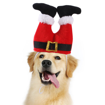 Christmas Clown Dog Hat Polyester Festive Costume Accessory 4