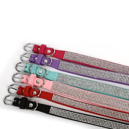 Sparkling Rhinestone Nylon Dog Collar Adjustable Sizes 5
