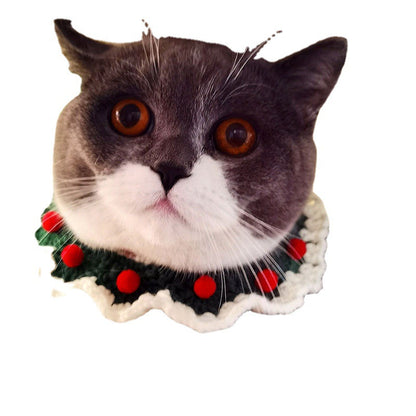 Handmade Knitted Cat Collar Christmas Scarf for Cats 5