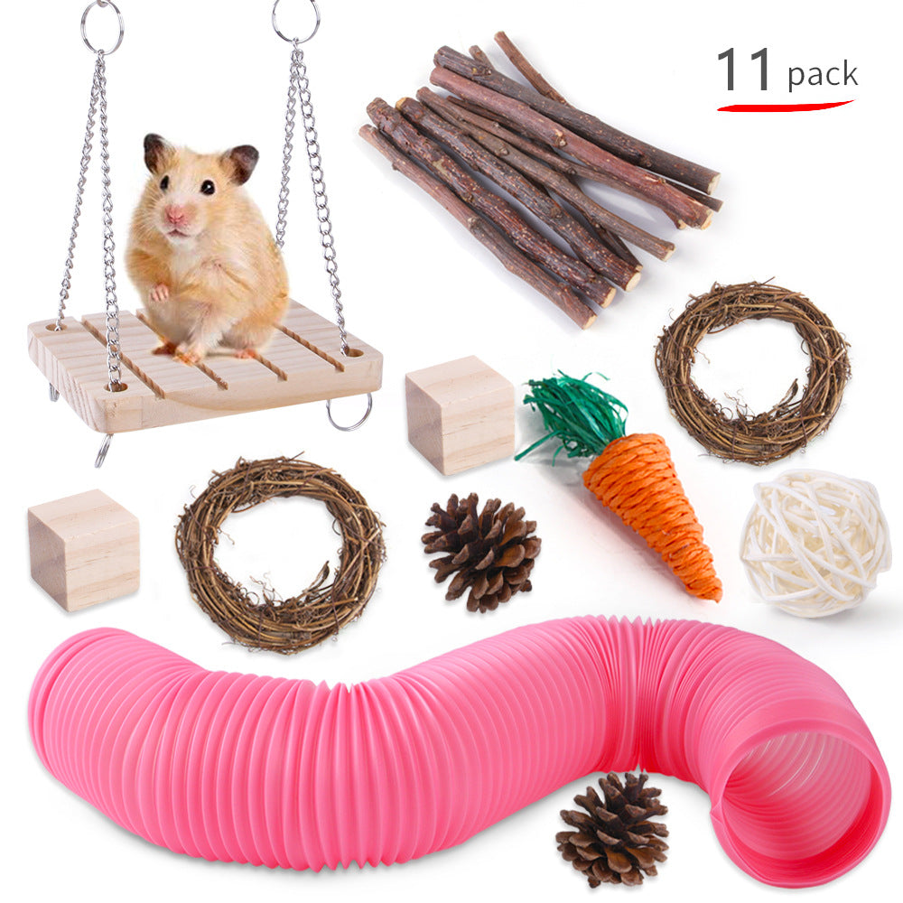 Wooden Parrot Chew Toy Combination Set for Birds 11 Pack