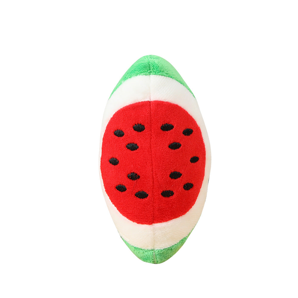 Watermelon Plush Dog Chew Toy Soft Molar Block 14x8cm 5