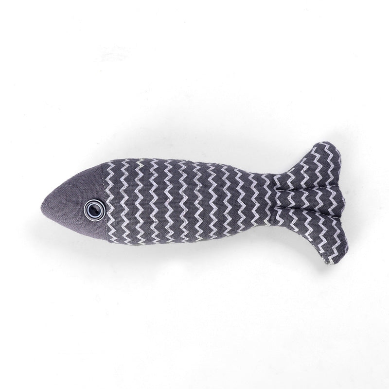 Fish Plush Dog Toy Burlap Material Soft Chew Toy 2