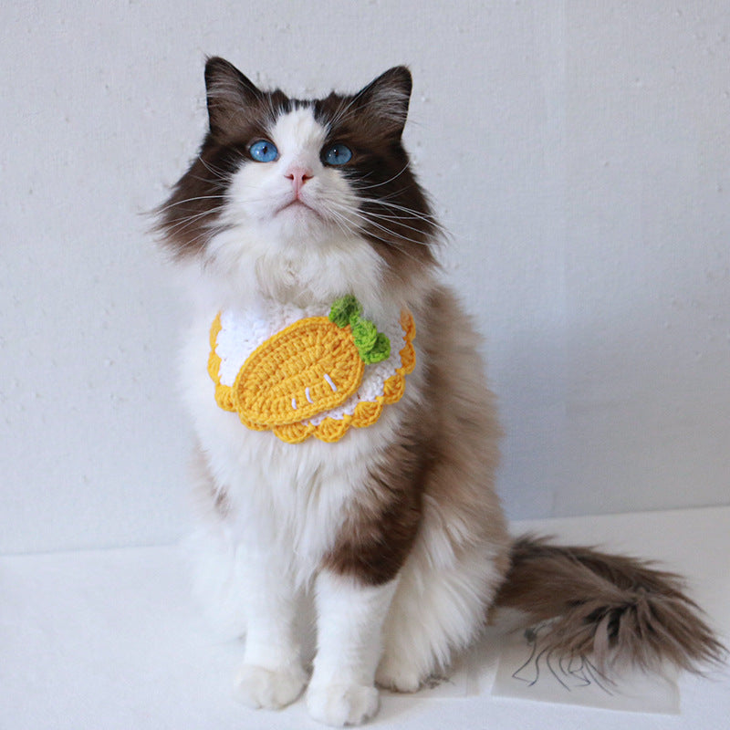 Hand-Woven Acrylic Cat Collar Bib for Cats 3
