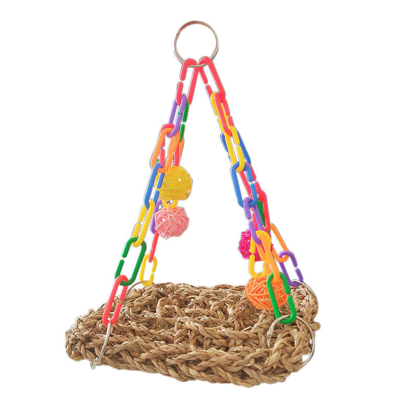 Straw Bird Hammock Hanging Resting Nest for Parrots 18x18x25cm 4