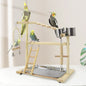 Wooden Parrot Swing Shelf Cage Toy with Ladder and Bells 40x24x9cm