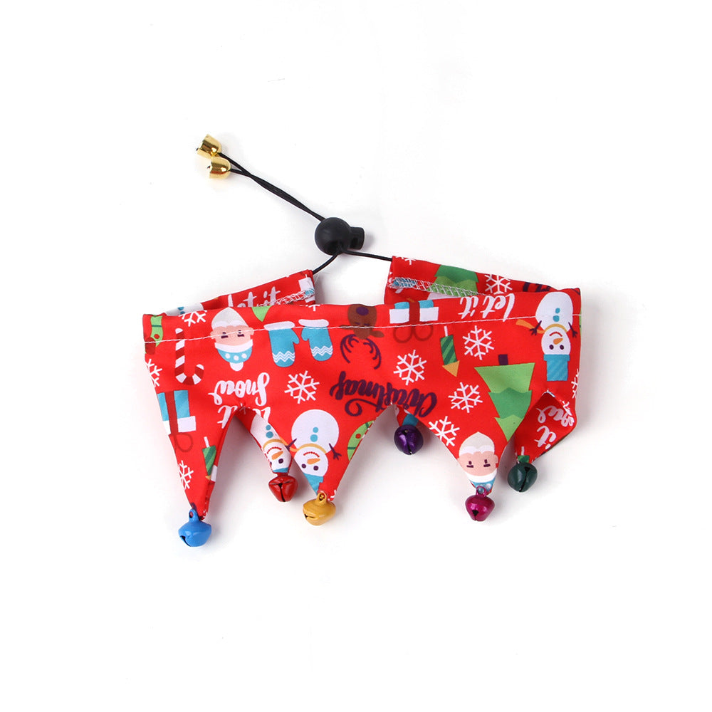 Cloth Dog Bandana Christmas Scarf with Bells Festive Accessory 6