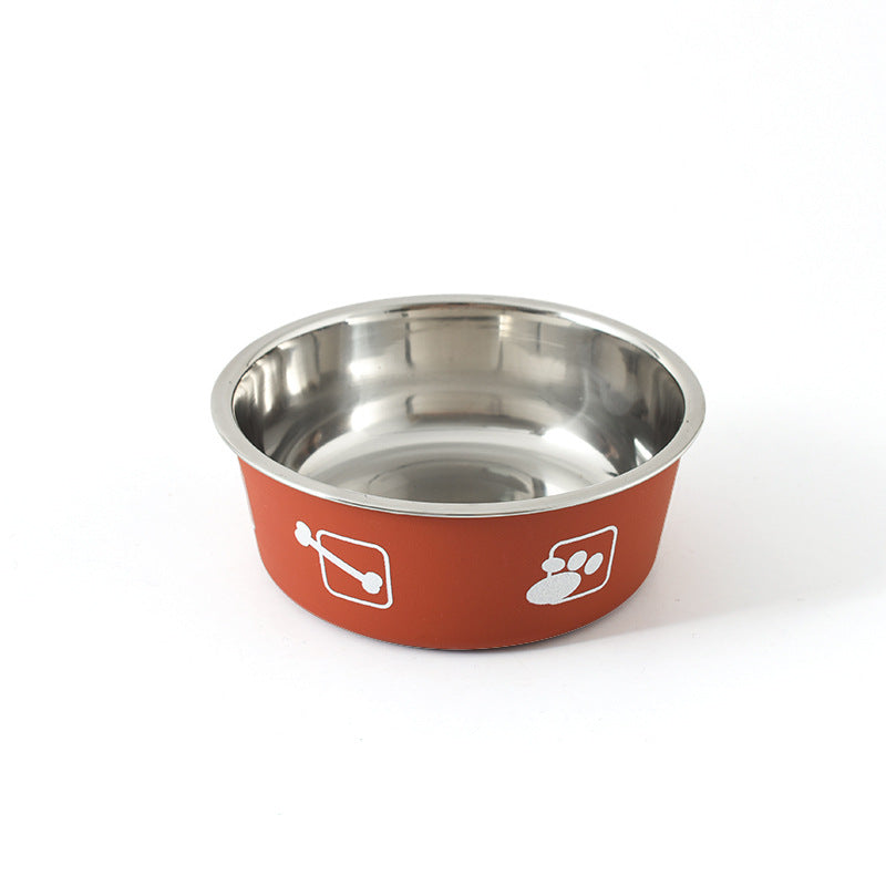 Stainless Steel Dog Bowl Printed Design Multiple Sizes 3