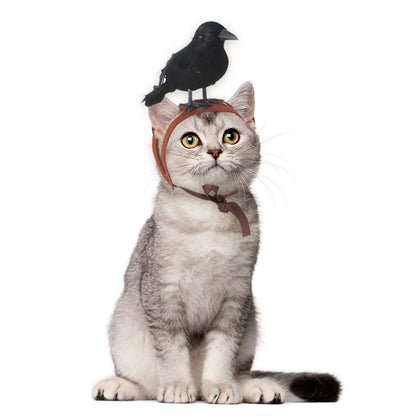Halloween Dog Costume Bird on Head Funny Pet Hat