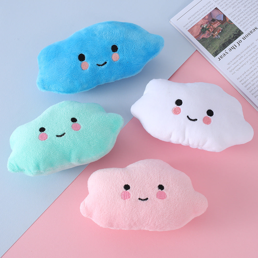 Squeaky Plush Dog Toy Cloud Shape Soft Interactive 2