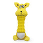 Plush Dog Chew Toy with Rubber Grip Textured Handle 3