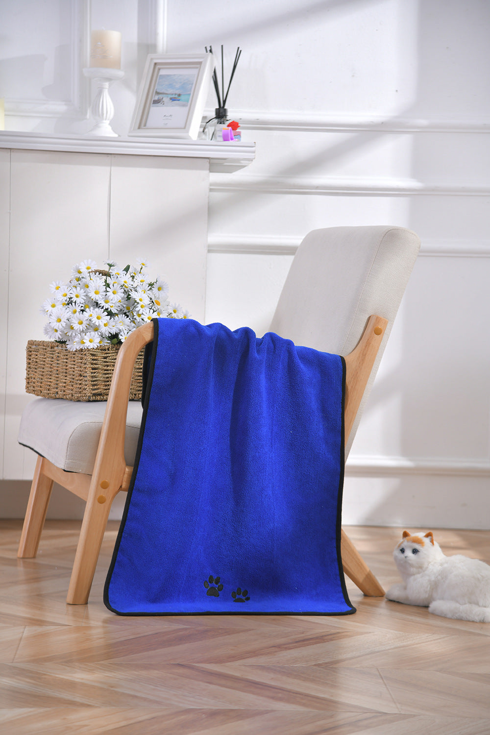 Quick Drying Microfiber Dog Bathrobe Absorbent Size 70x140cm 7