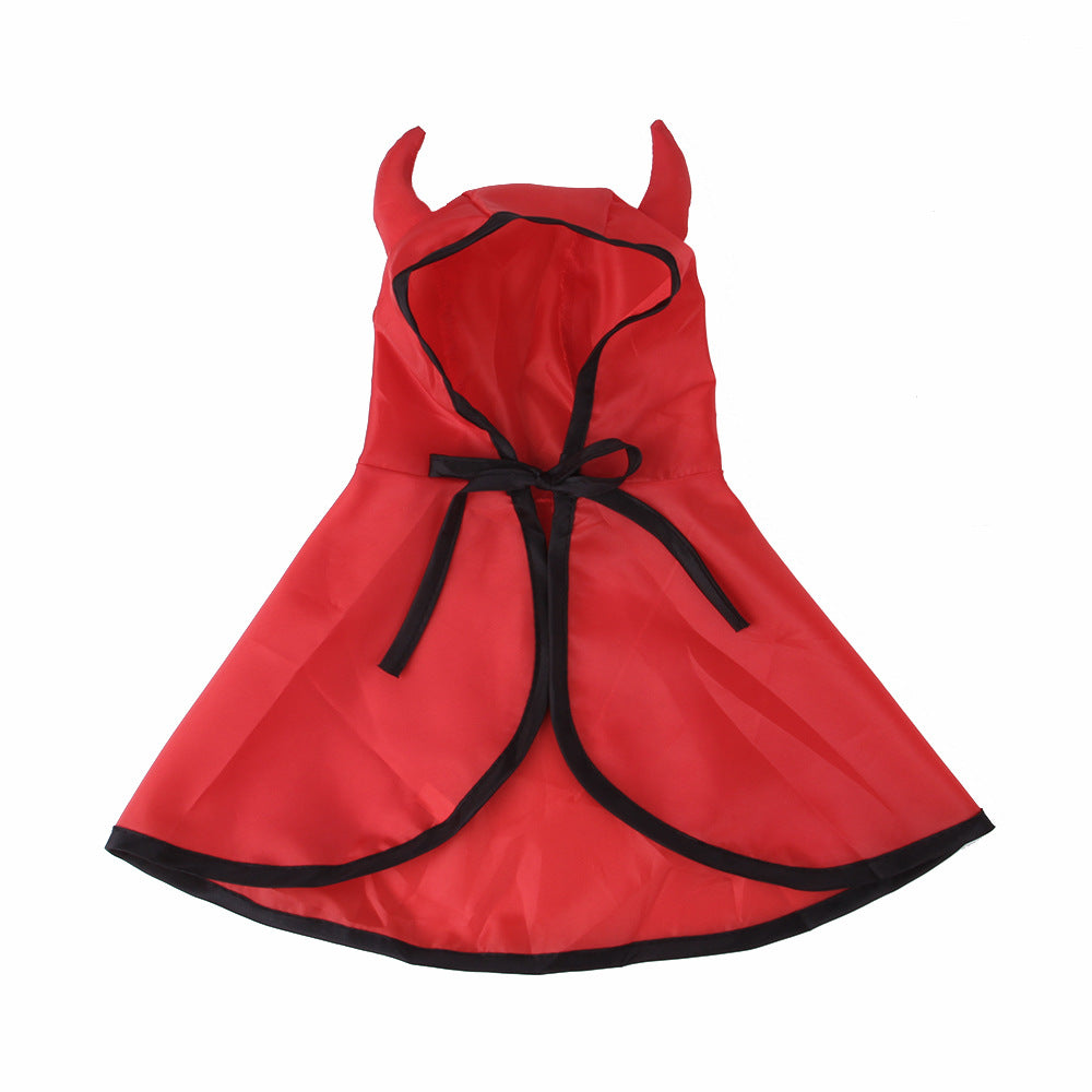 Cloth Cat Cloak Halloween Cat Costume with Horns for Cats 5