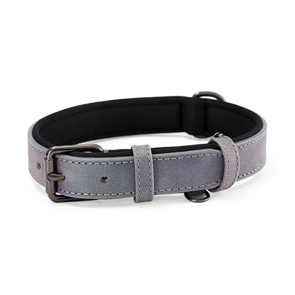 Reflective Artificial Leather Dog Collar Adjustable Sizes 9
