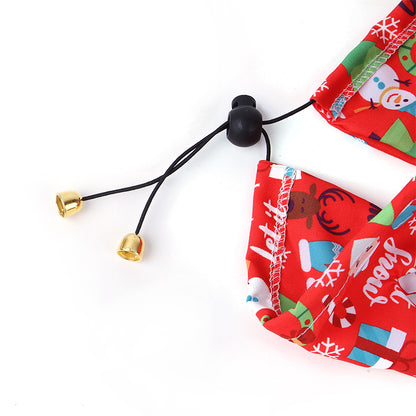 Cloth Dog Bandana Christmas Scarf with Bells Festive Accessory 4