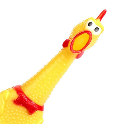 Squeaky Vinyl Chicken Dog Chew Toy for Play and Teething 2