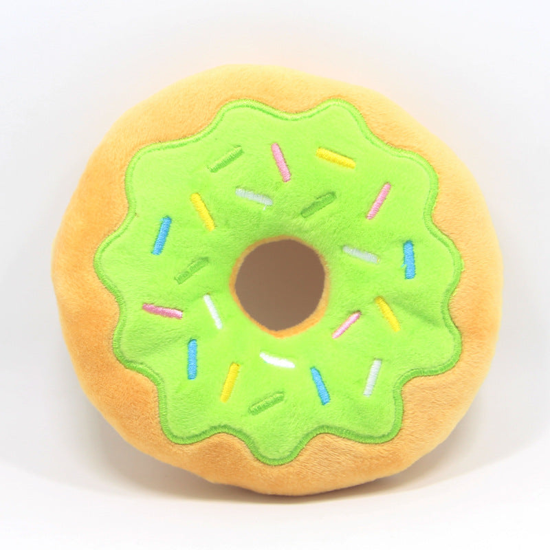 Plush Donut Dog Toy Soft Sound Squeaky 15cm 7
