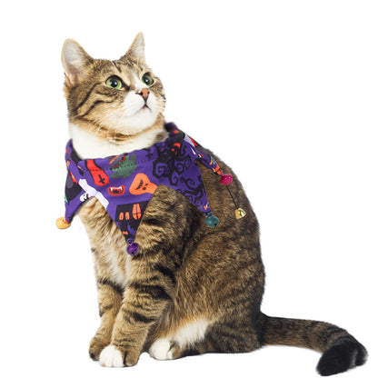Adjustable Cloth Cat Collar Halloween Scarf for Cats 2