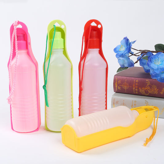 Portable Plastic Dog Water Bottle Travel Feeder 250ml
