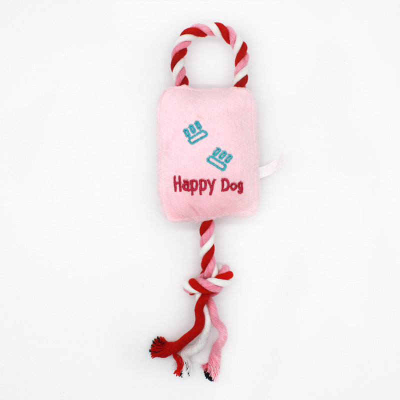 Plush Dog Toy Happy Dog Cotton String 32x12x9cm