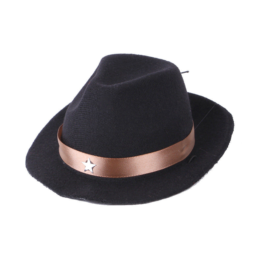 Polyester Dog Cowboy Hat with Star Trim Accessory 7