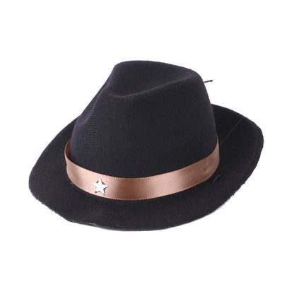 Polyester Dog Cowboy Hat with Star Trim Accessory 7
