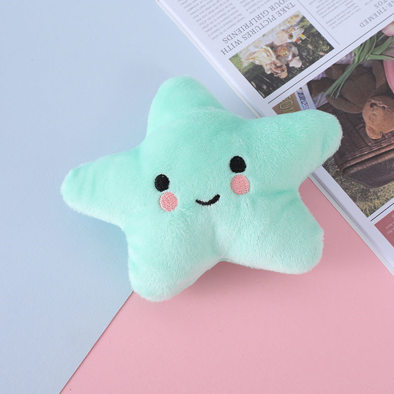 Five-Pointed Star Plush Dog Chew Toy with Squeaker 13x10cm 10