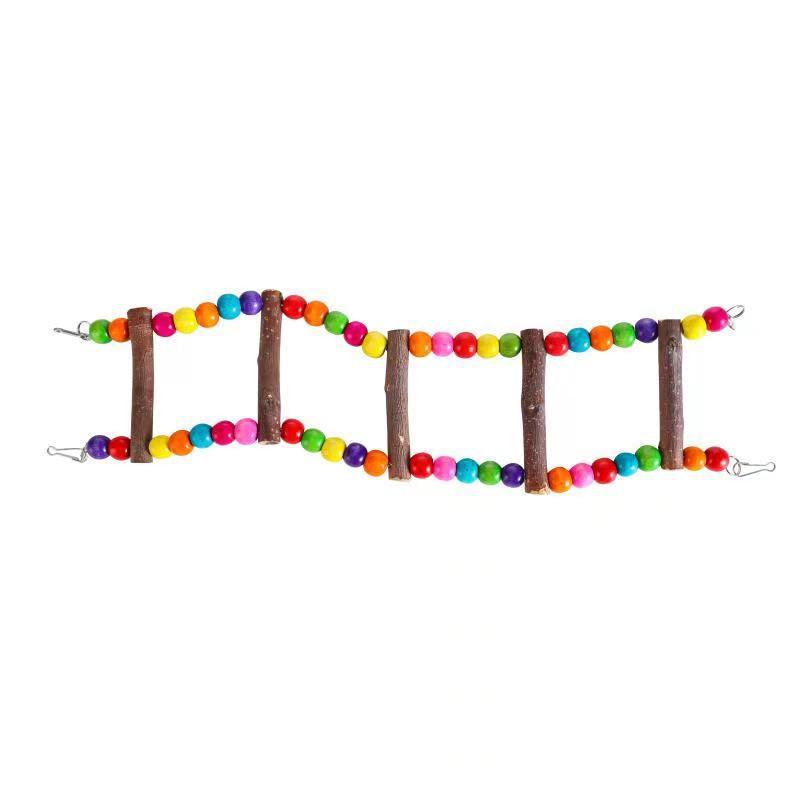 Wooden Parrot Swing Hanging Ladder Climbing Toy 3