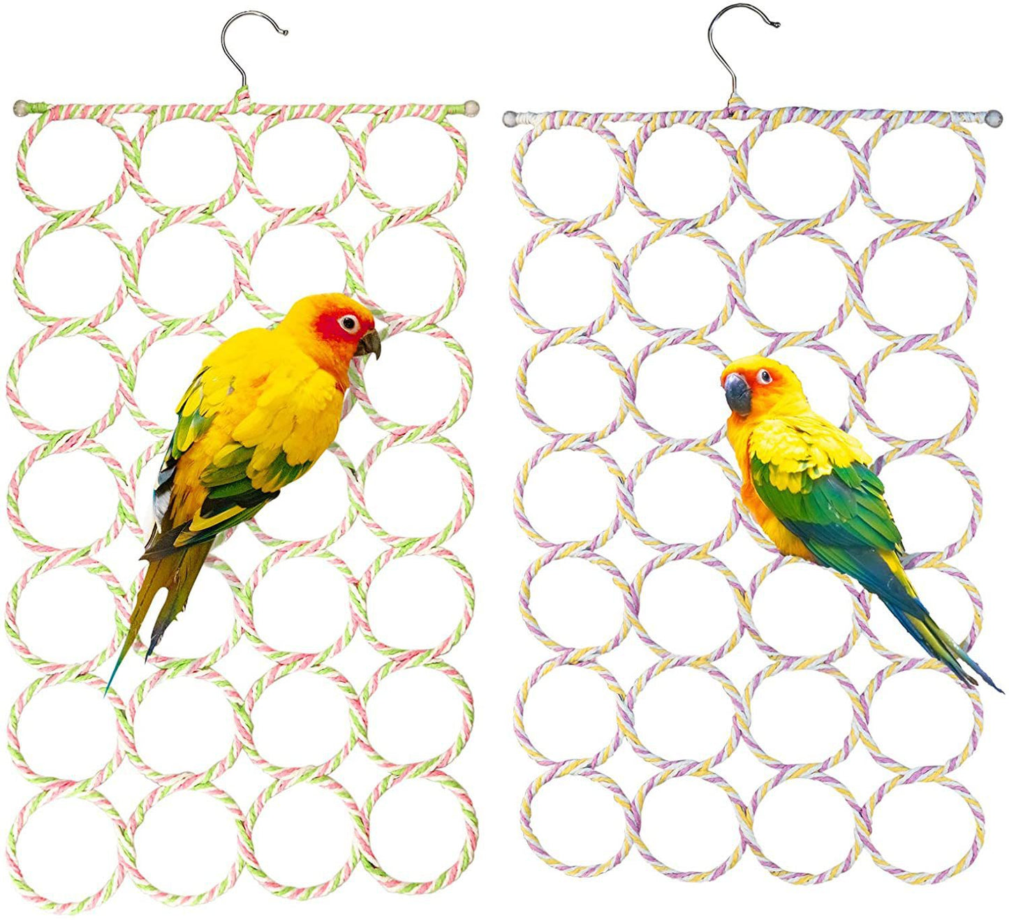 Cotton Rope Parrot Climbing Toy Hanging Net Circle 35x60cm
