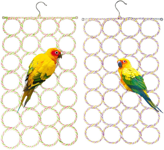 Cotton Rope Parrot Climbing Toy Hanging Net Circle 35x60cm